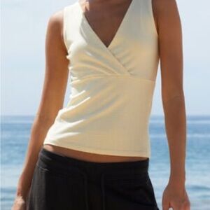 Women's Cream Sleeveless Top